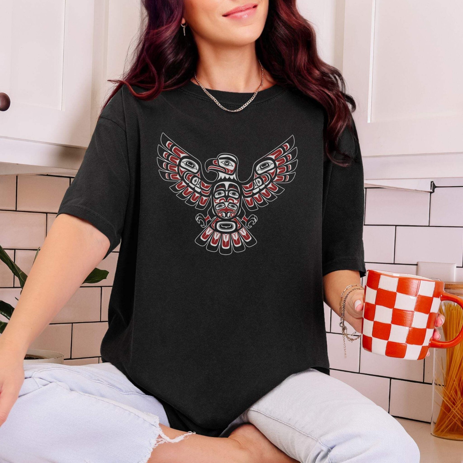 Haida Eagle Formline Art T-Shirt | Indigenous Northwest Coast Graphic Tee Tshirt gallery