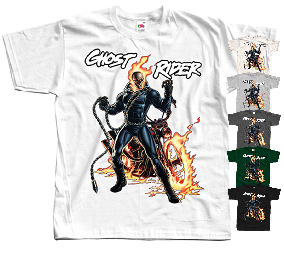 Ghost Rider GAME T-Shirt WHITE ZINK GRAPHITE BOTTLE GREEN BLACK All sizes S-5XL gallery