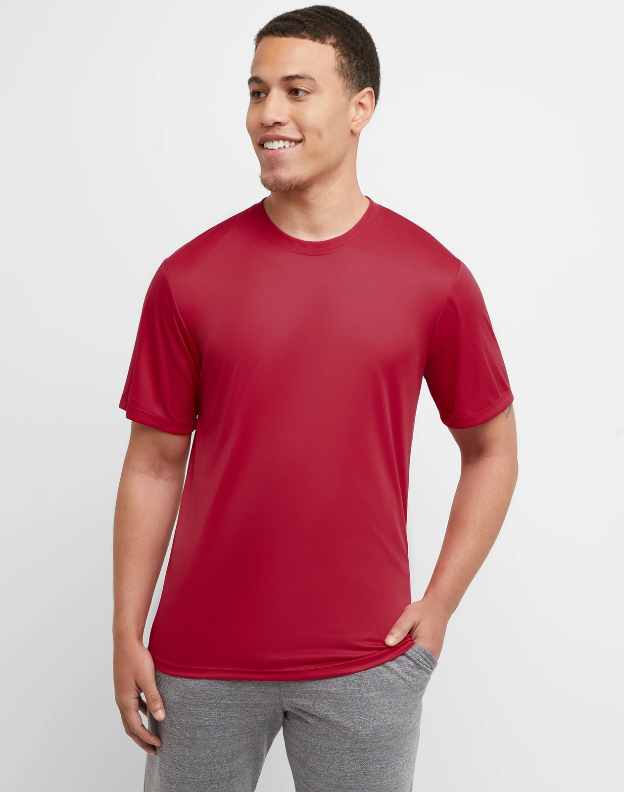 Hanes 2-Pack Cool Dri Men's T-Shirt Sport Performance Tee Comfort Ribbed Light gallery