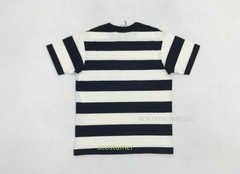 BOB DONG Men’s Prisoner Retro Striped T-Shirt Crew Neck 330G Cotton Casual Shirt