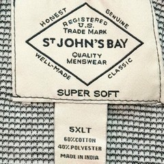St. Johns Bay Men Super Soft Long Sleeve Crewneck Navy T-shirt Big/Tall 5XLT NWT