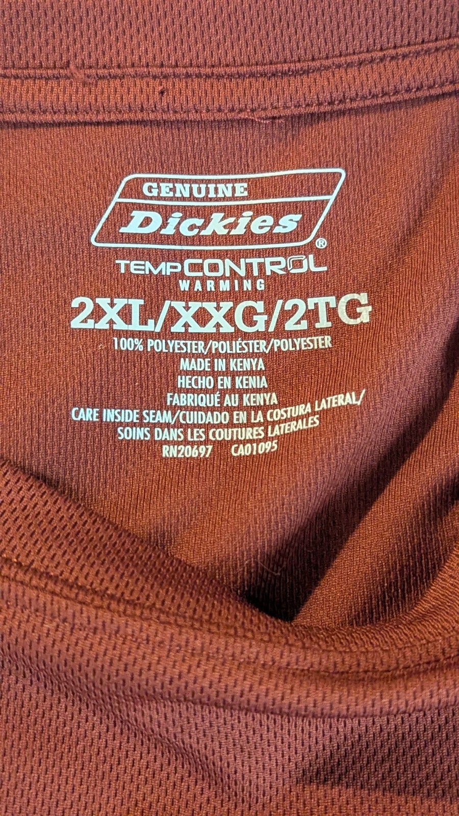 Dickies Shirt Temp Control Warming Long Sleeve Performance Tee Men's 2XL gallery