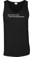 Rules Success Funny Quote Humor List Statements Text Party Work Comedy Mens Tank