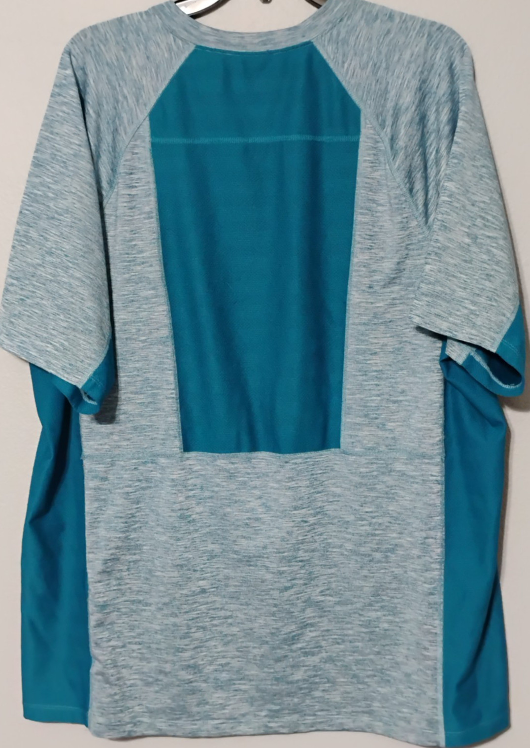 Duluth Trading Shirt Mens L Teal Gray Performance Athletic Side - Back Vent S/S gallery