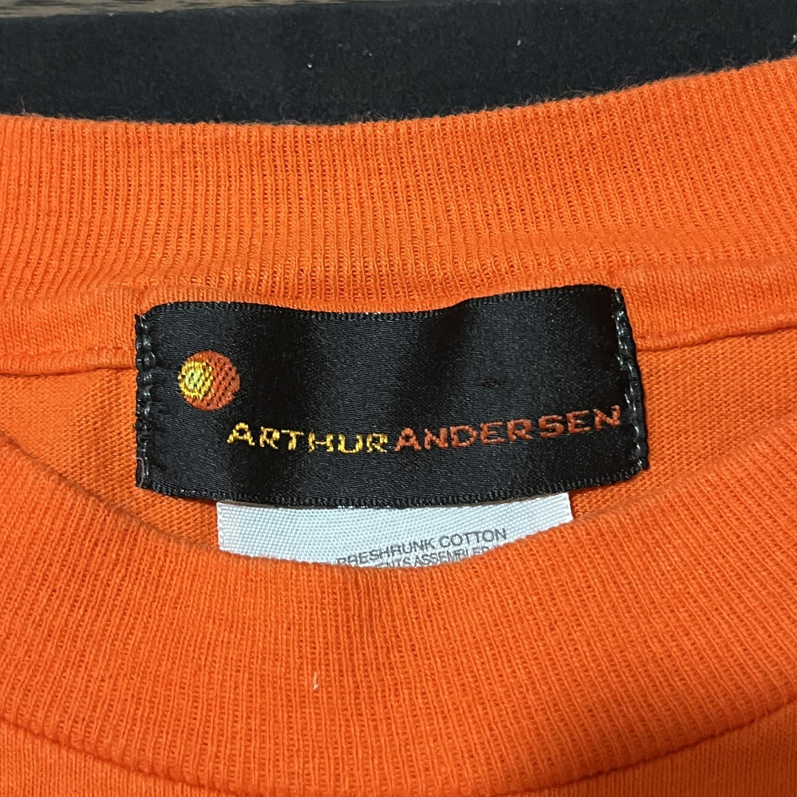 Vintage Arthur Andersen Enron Finance Shirt Mens 2XL Channel Orange 90s Banking gallery