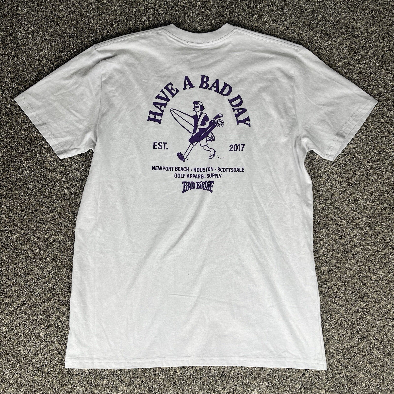 Bad Birdie Bad Day Graphic Tee Golf Men’s Size Large in Lilac NEW gallery