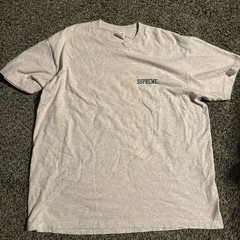 Supreme Men’s Beige Popeye Graphic Logo Short Sleeve Crew Neck T-Shirt L