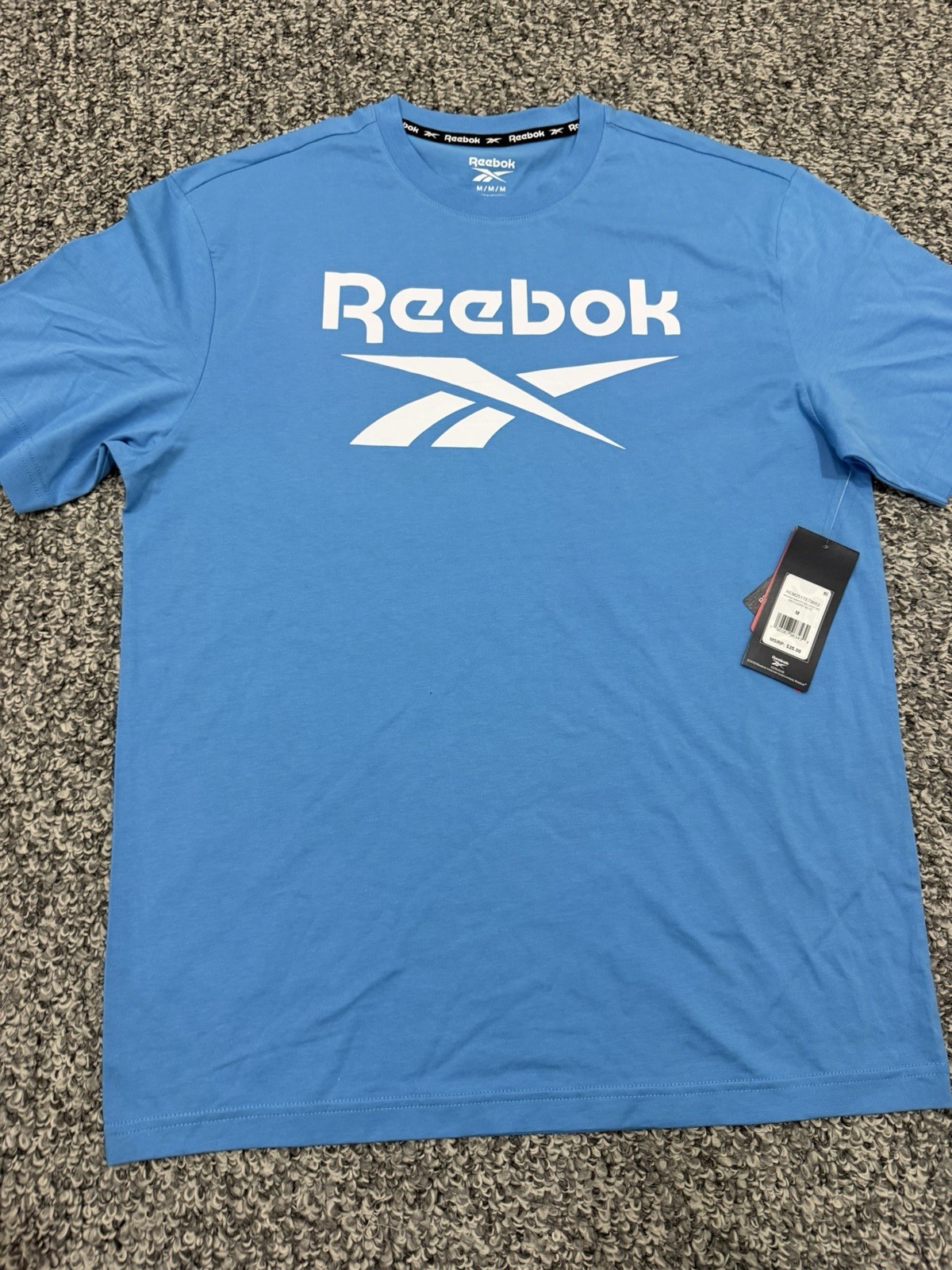 Reebok Mens Identity 100% Cotton Tee Shirt - Recovery Blue- Medium -Brand NWT! gallery