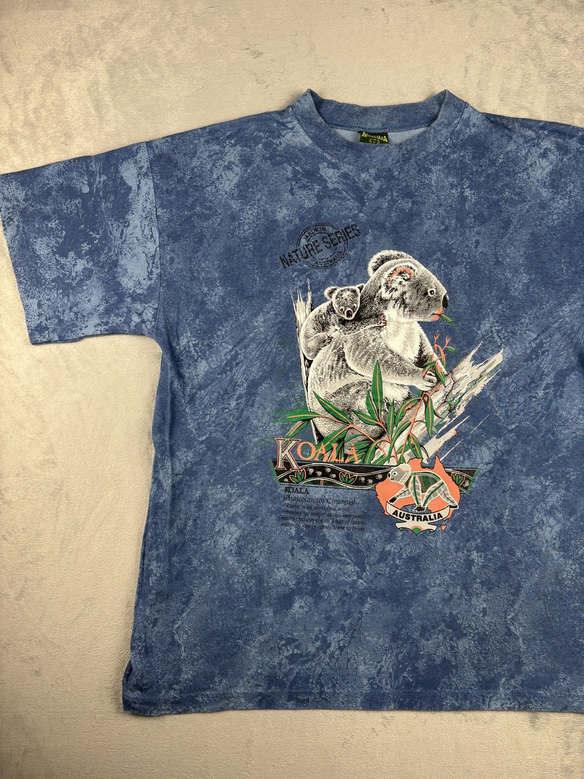 Made in Australia Nature Series Koala T-Shirt Blue Men’s Medium Vintage 90s gallery