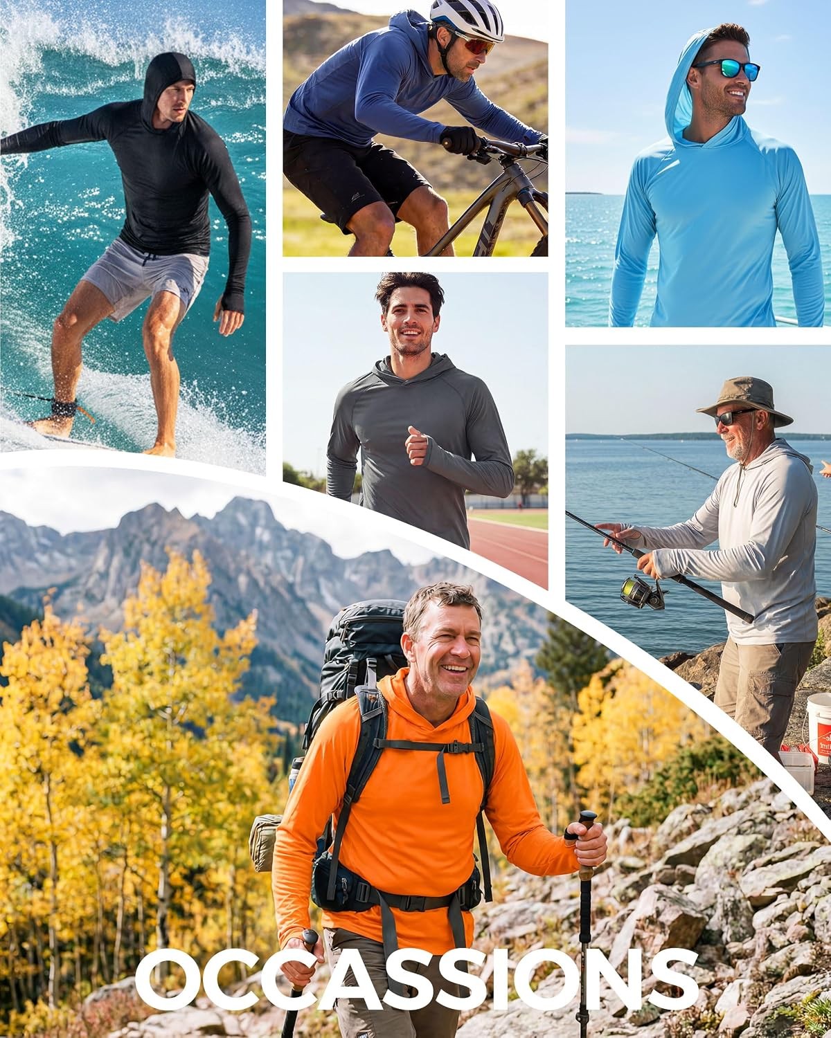 Men's UPF 50+ Lightweight Long Sleeve Hoodie Fishing Shirts gallery