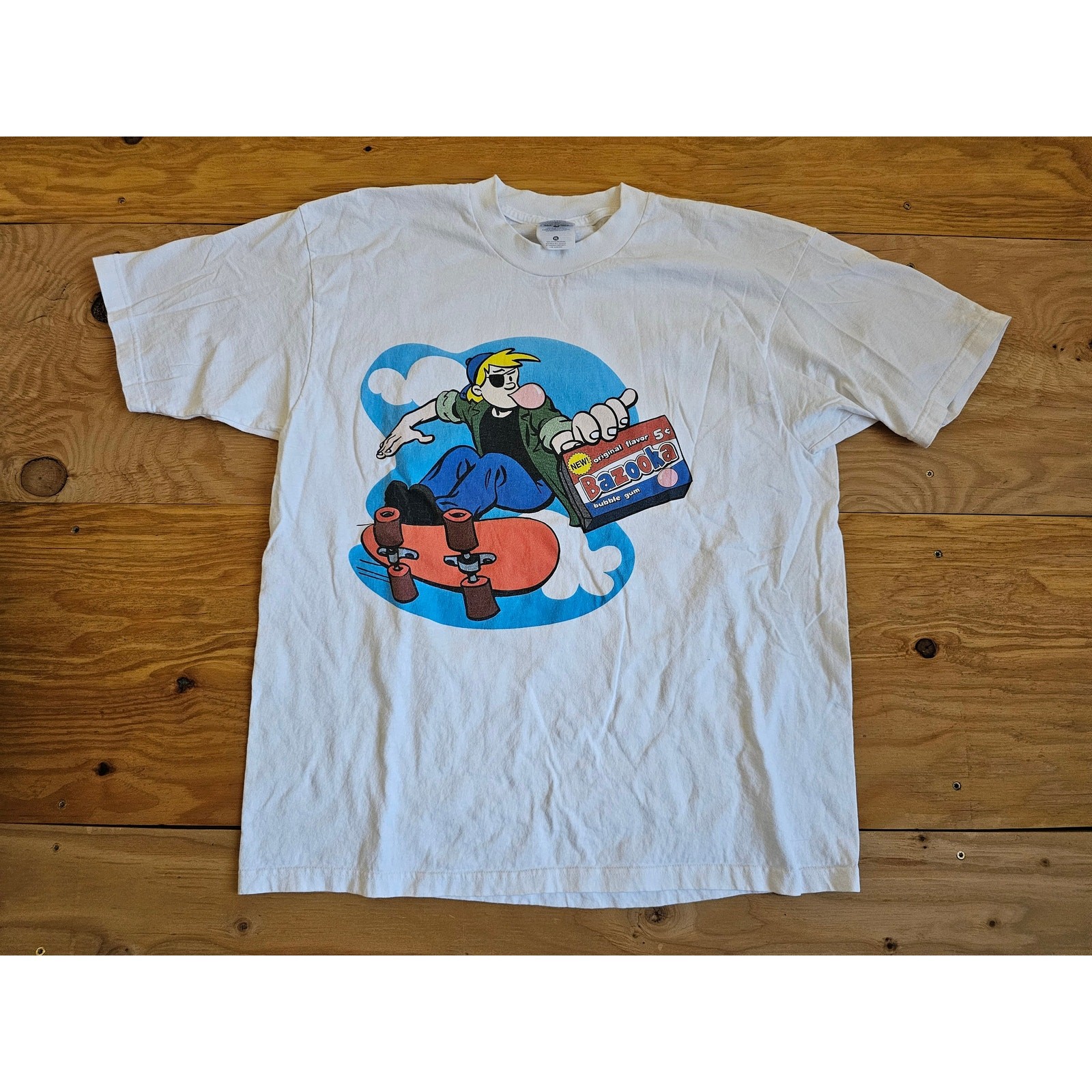 Bazooka Joe T-Shirt, Topps Baseball Cards Graphic, XL Y2K