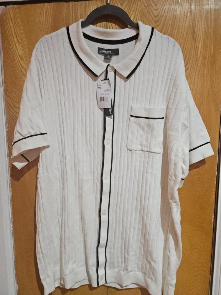 Commerce men ribbed knit shirt