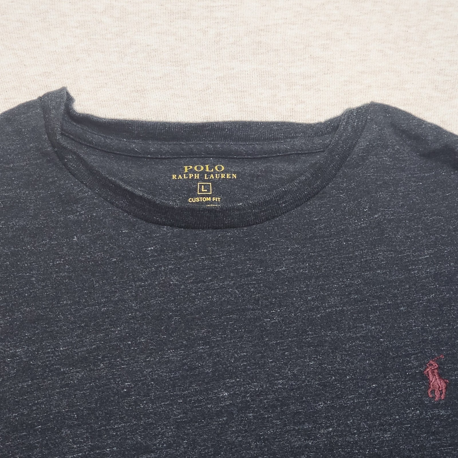 Polo Ralph Lauren Mens Solid Crewneck T-Shirt Classic Custom Fit Black Size L gallery