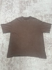 Men’s Brown Solid Crew Neck Short Sleeve Cotton Knit Oversized Tee L/XL SKU 132