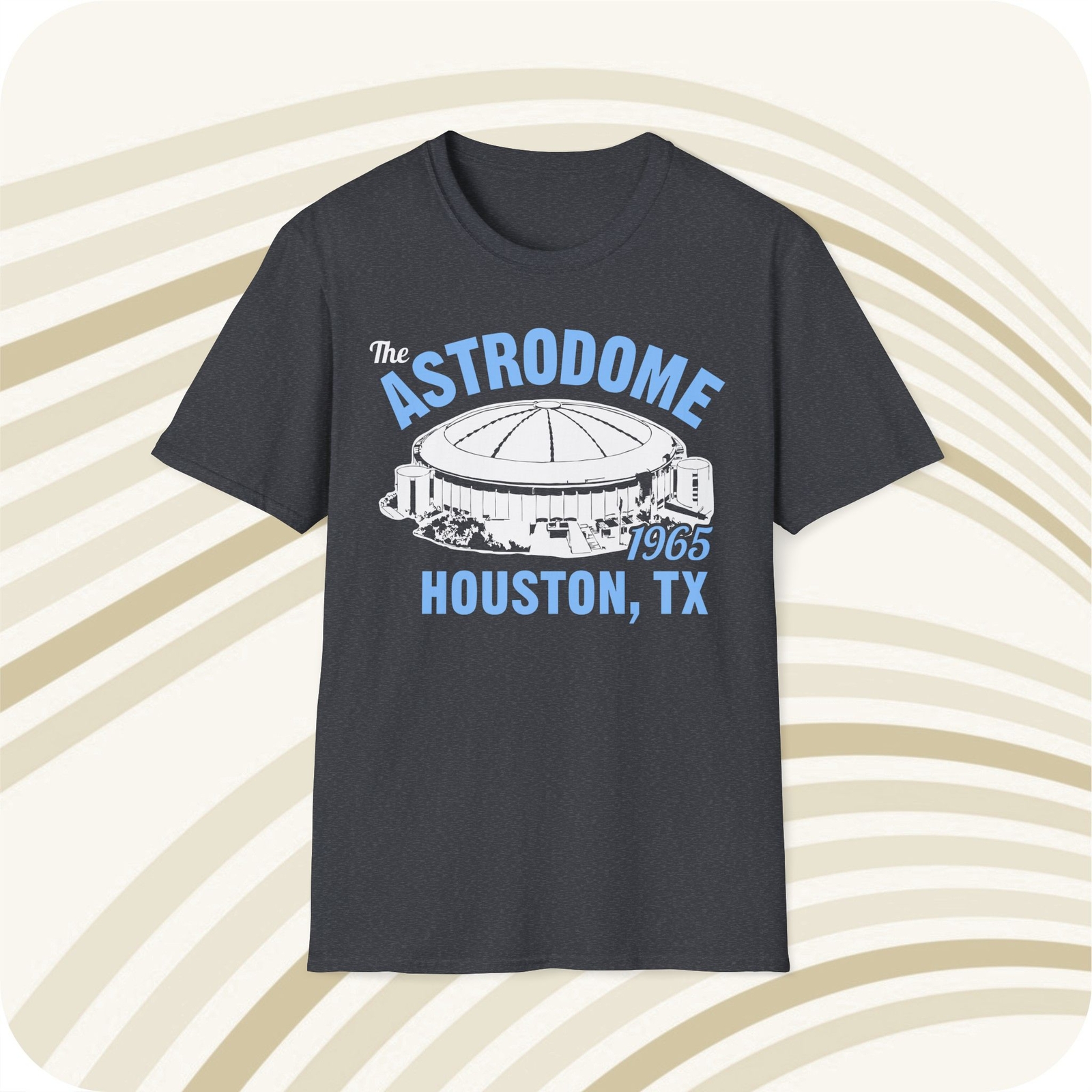Throwbackmax The Astrodome 1965 Classic Cut Football T-Shirt – Houston Oilers