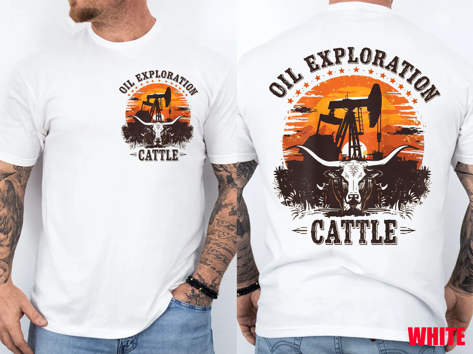 CTT Oil Exploration & Cattle Company Texas T-Shirt | Front & Back Print gallery
