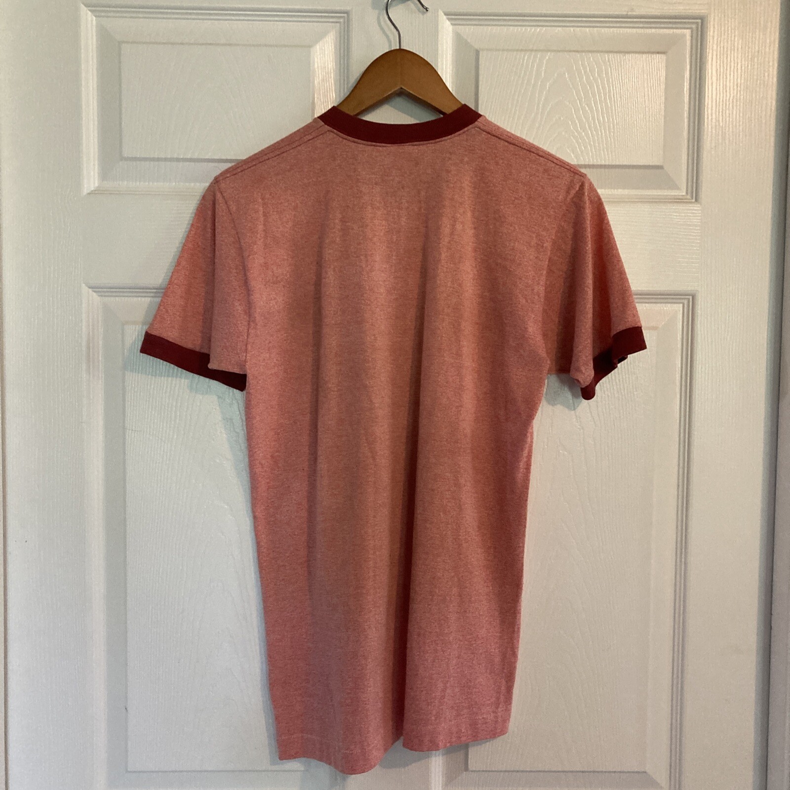 Vintage JC Penney Towncraft Ringer T-shirt Mens Sz M Cotton Poly 50/50 Pink 70s gallery
