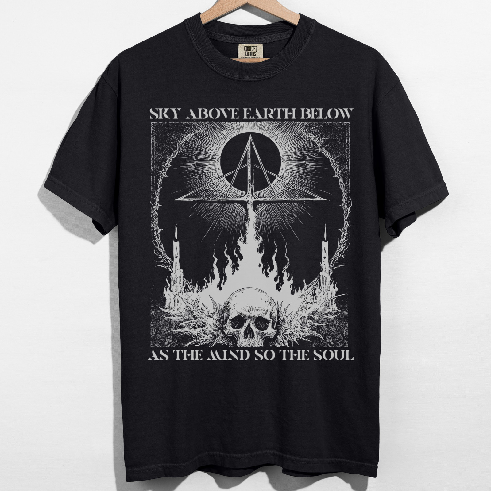 Occult Skull Goth Graphic T-Shirt, Weirdcore Trippy Shirt, Punk Grunge T-Shirt gallery