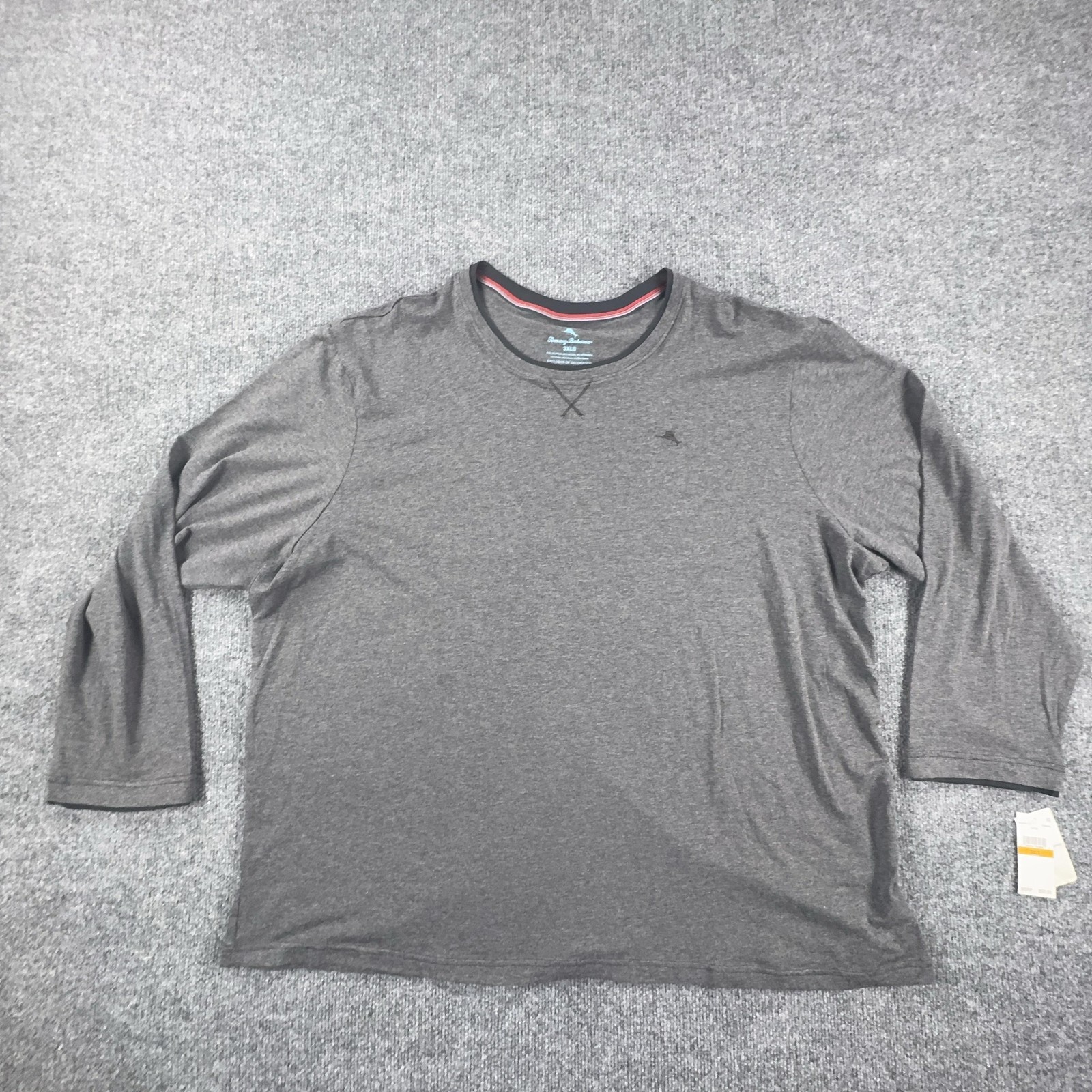 Tommy Bahama Shirt Mens Big 3X Gray Long Sleeve Soft Stretch Crewneck Tee