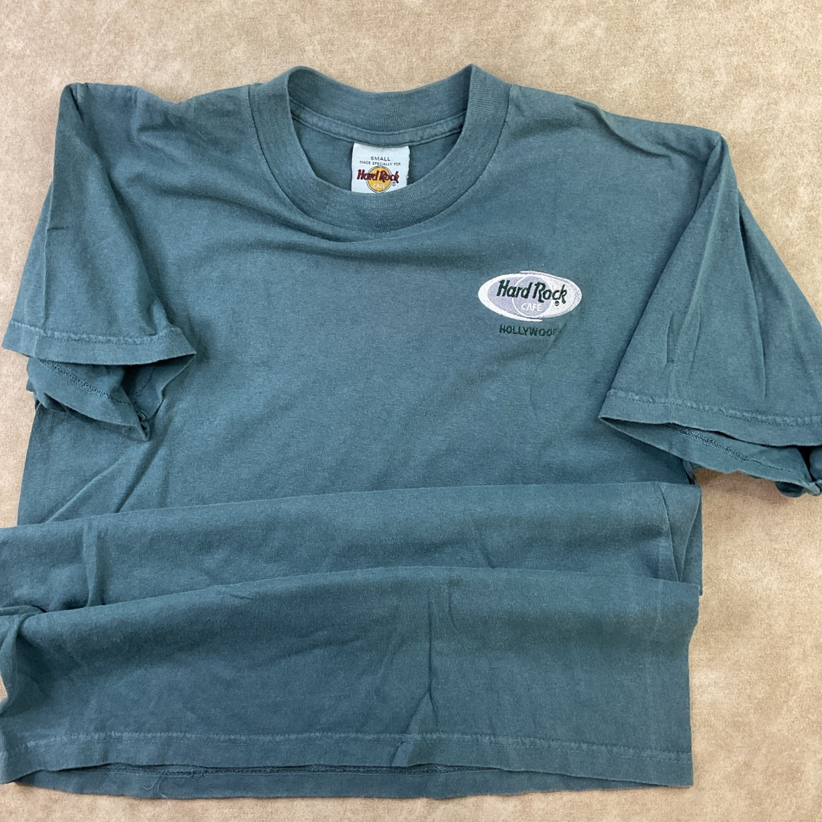 Vintage Hard Rock Cafe T-Shirt Men Sz S Hollywood Embroidered 90s Tee USA gallery