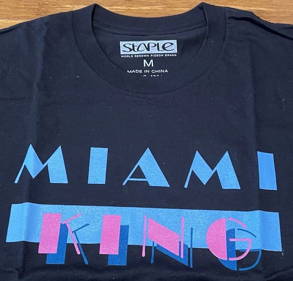 Unknwn X Staple Miami King Men’s Shirt sz Medium Black South Beach Lebron