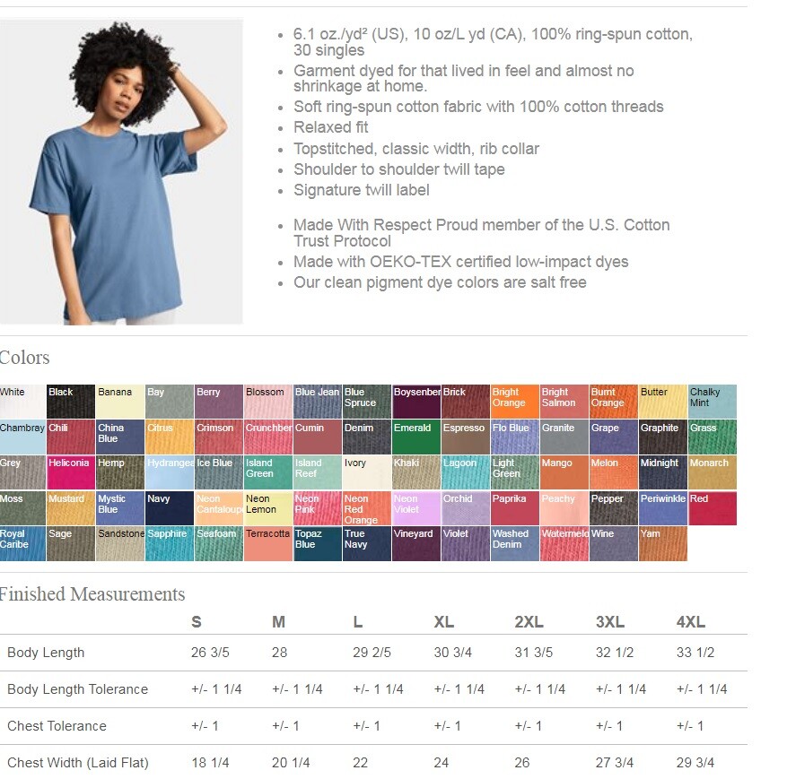 9 Comfort Colors Garment-Dyed Heavyweight T-Shirt 1717 M 100% Cotton gallery