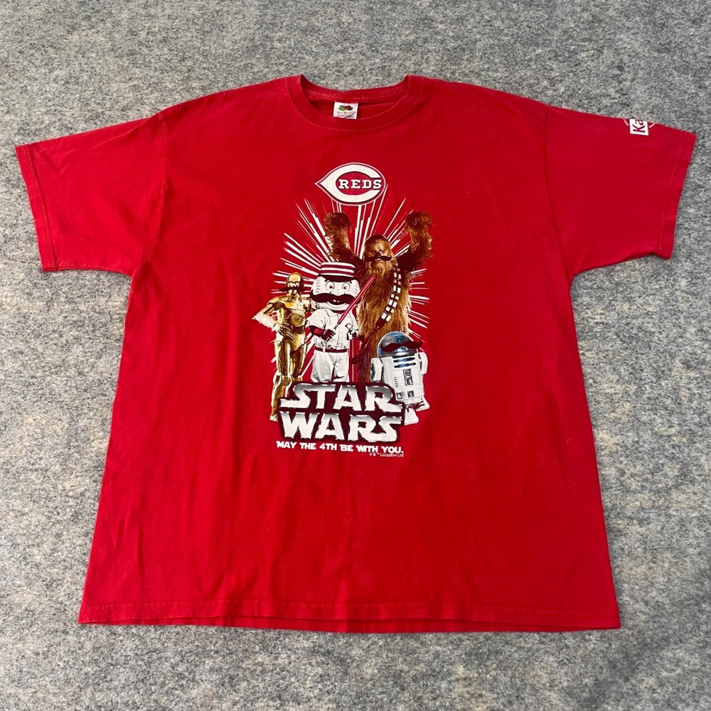 Cincinnati Reds Star Wars May the 4th T-Shirt Red SGA Men’s XL