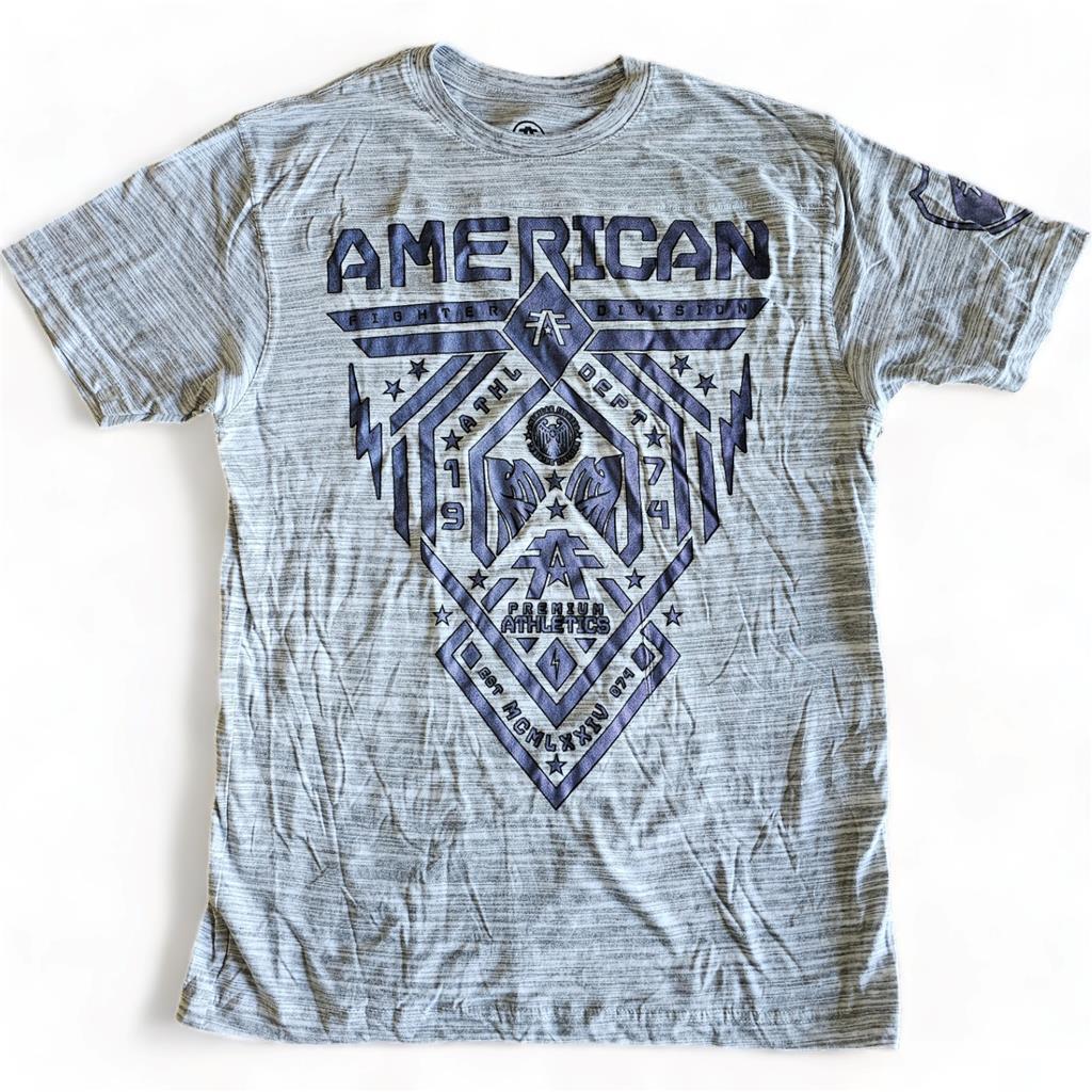 New Men's American Fighter Fairbanks Premium Athletic MMA Gray T-Shirt XS-4XL gallery