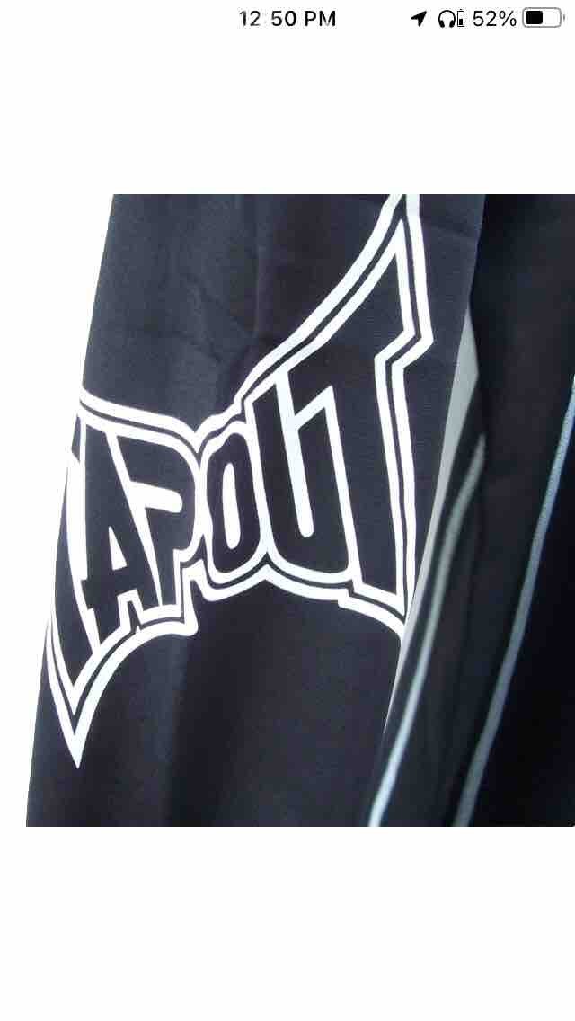 Tapout Shirt Mens Extra large Black/White MMA Long Sleeve Nylon/Spandex w/tags gallery