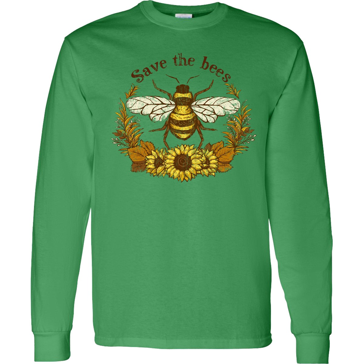 Inktastic Grunge Save The Bees Long Sleeve T-Shirt Owner Cute Farmer Keeper Kind gallery