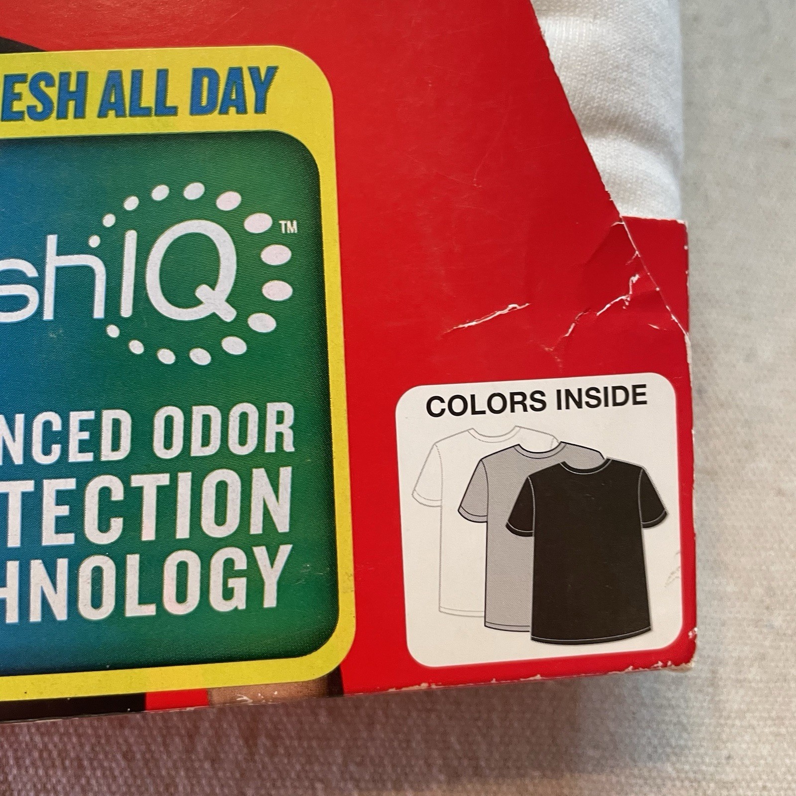 S Hanes T-Shirts 3 Pack Comfort Blend Tagless Lay Flat Collar White Gray Black gallery