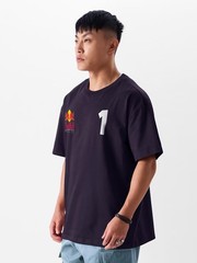 Graphic Printed Round Neck Drop-Shoulder Sleeves Oversized Cotton T-shirt