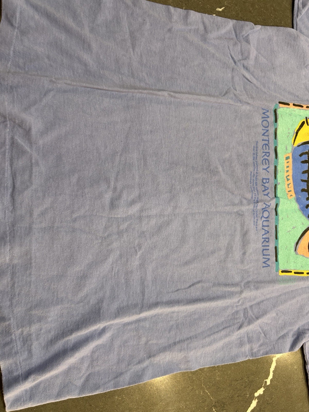 Vtg Monterey Bay Aquarium Tropical Fish T-shirt Blue Large Retro Tee Sea Life gallery