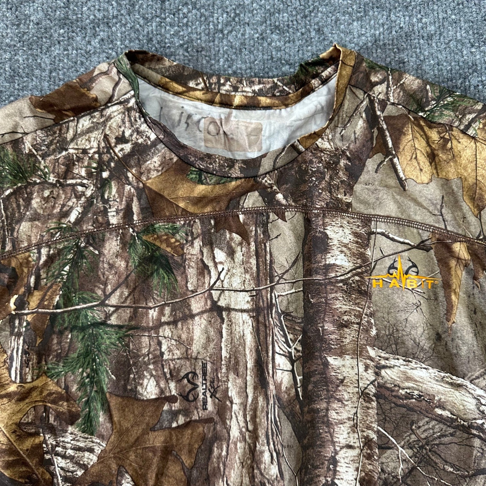 Habit Shirt Mens Size L Realtree Camo Green Short Sleeve Hunting Performance Tee gallery