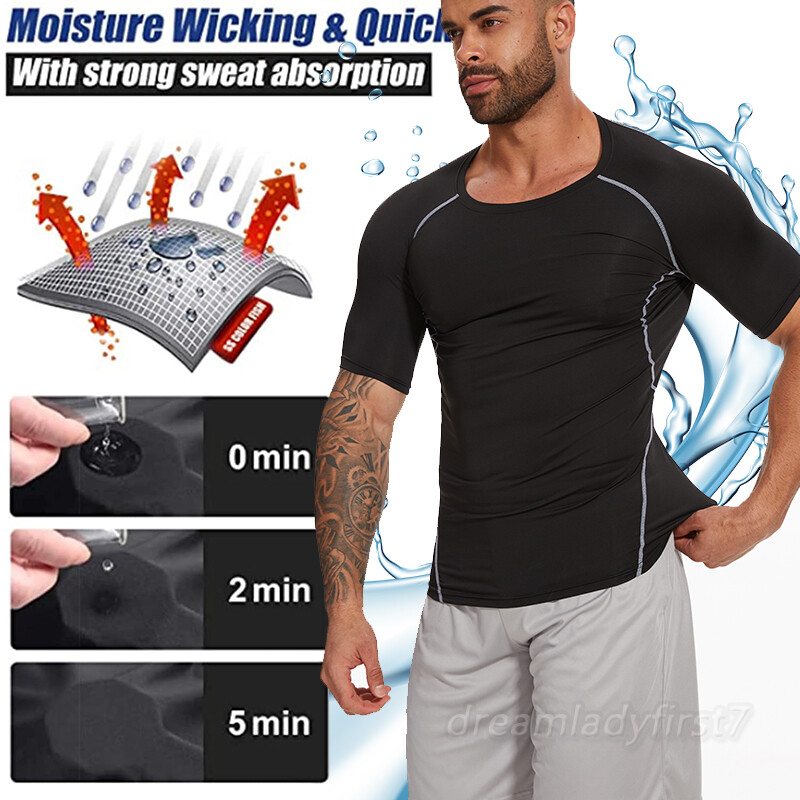 Mens Compression Athletic Fitness Shirt Base Layer Tops Tight Dry Sports Gym Tee gallery