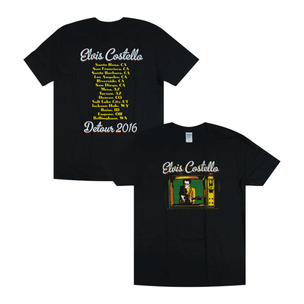 Elvis Costello 2-Sided S-5XL Short Sleeve Black Shirt For Men and Women LH477