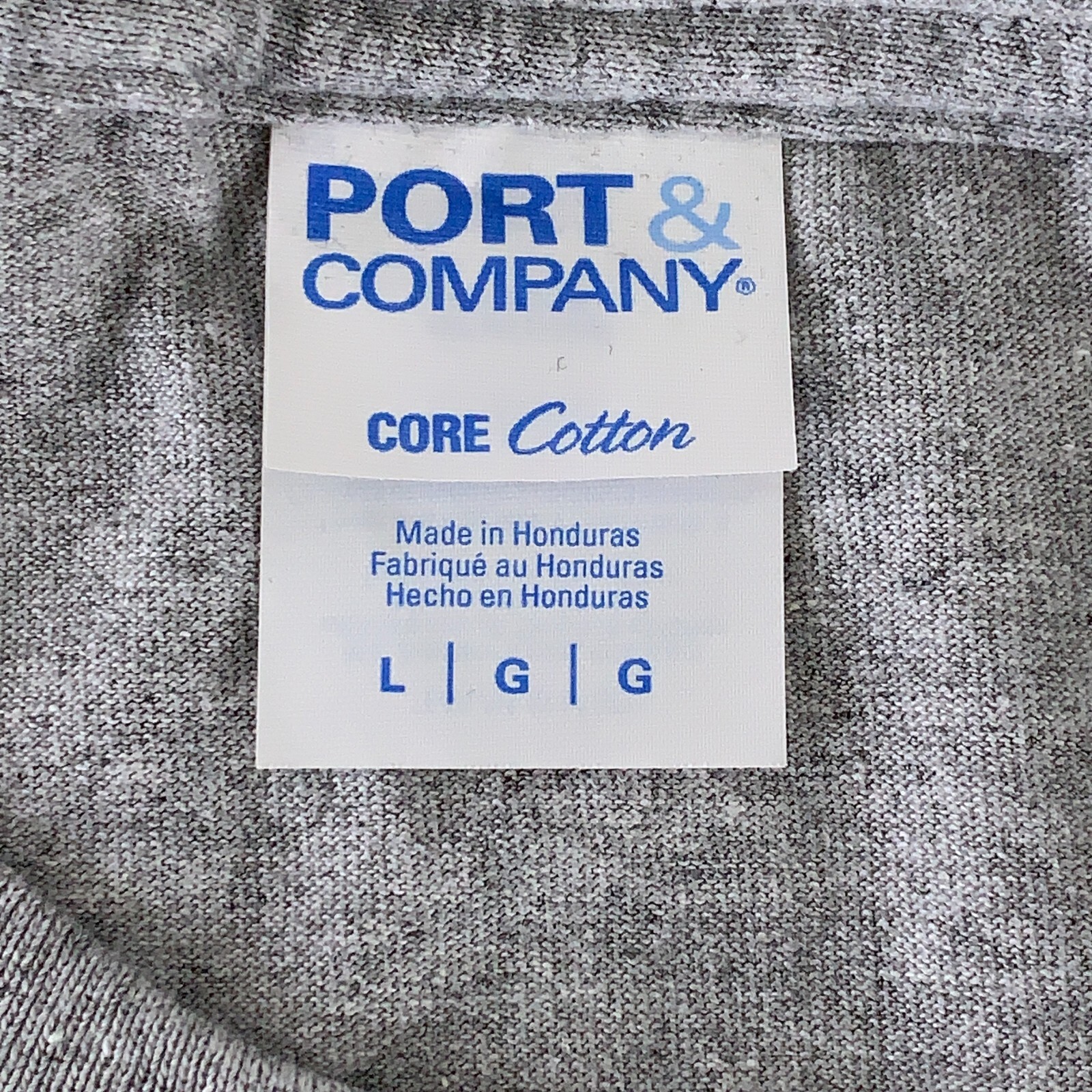 Port & Company Core Cotton Men's Large Heather Gray Short Sleeve T-Shirt New gallery
