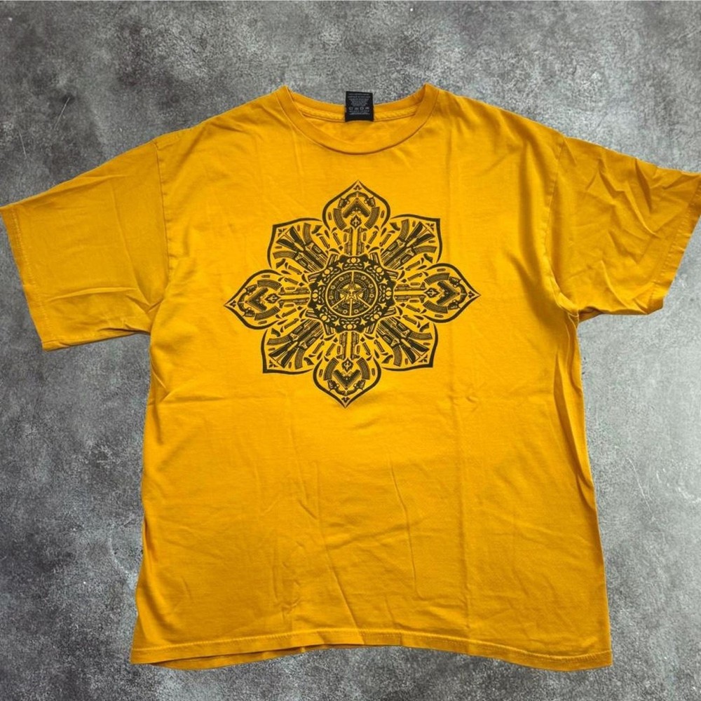 Obey Stop The Violence Yellow Graphic Tee L