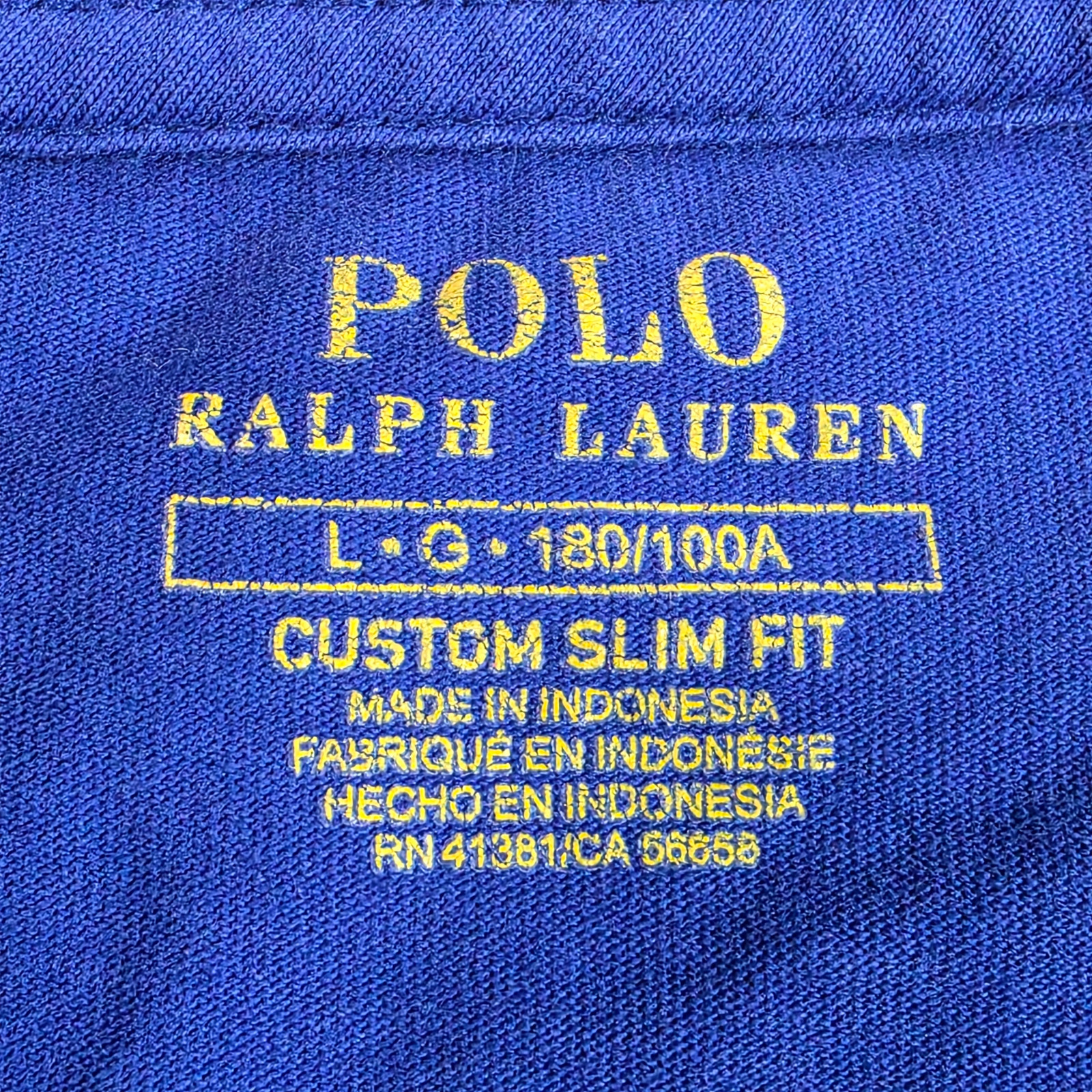 Polo Ralph Lauren T-Shirt Mens Large Blue Custom Slim Fit Crew Neck Long Sleeve gallery