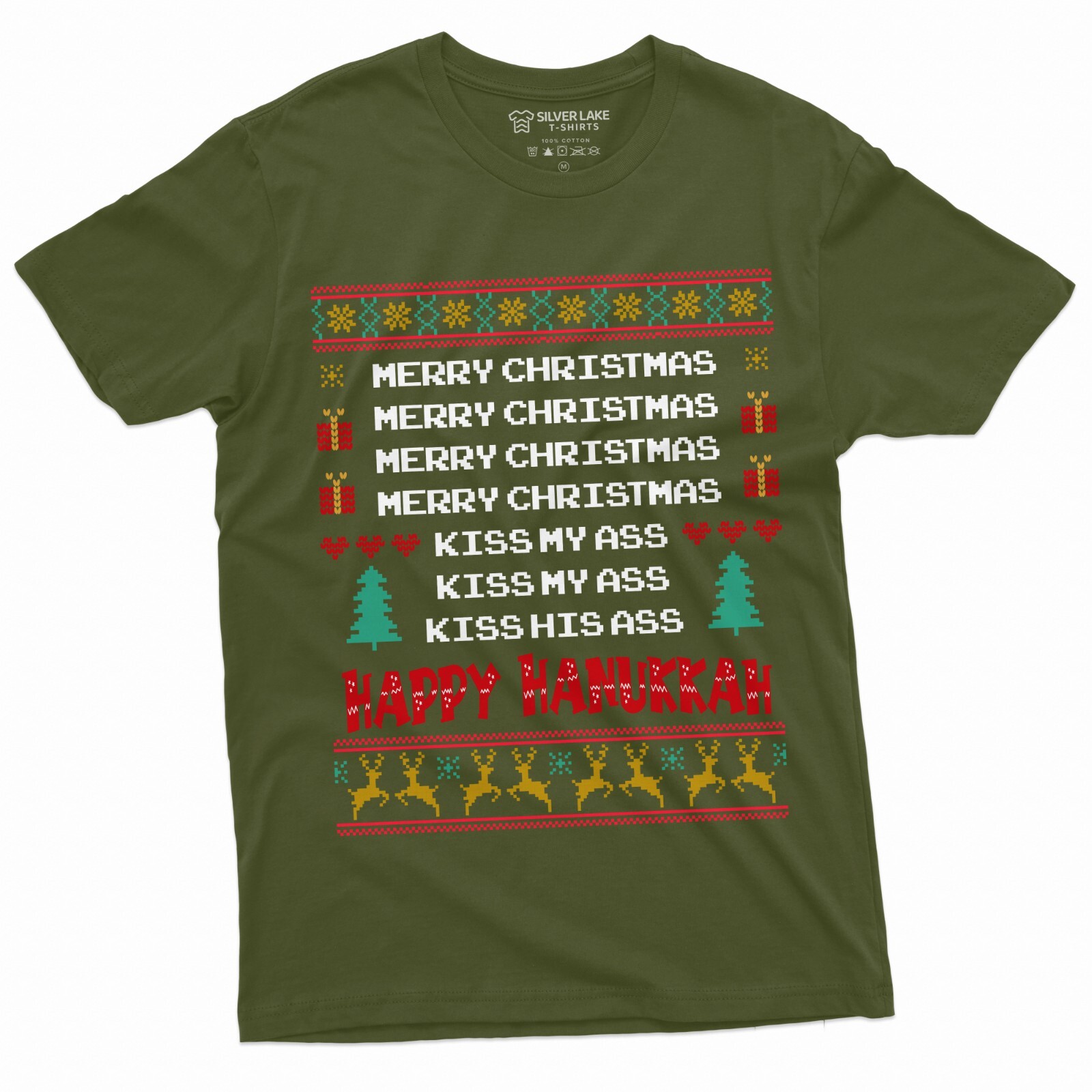 Men's Holiday Funny Shirt Merry Christmas Happy Hanukkah T-shirt classic movie T gallery