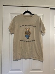 Vintage Medium tan T Shirt Cowboy Teddy Bear Size medium Cotton