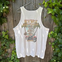 VINTAGE HARLEY-DAVIDSON WHITE GRAPHIC TANK TOP SIZE XL