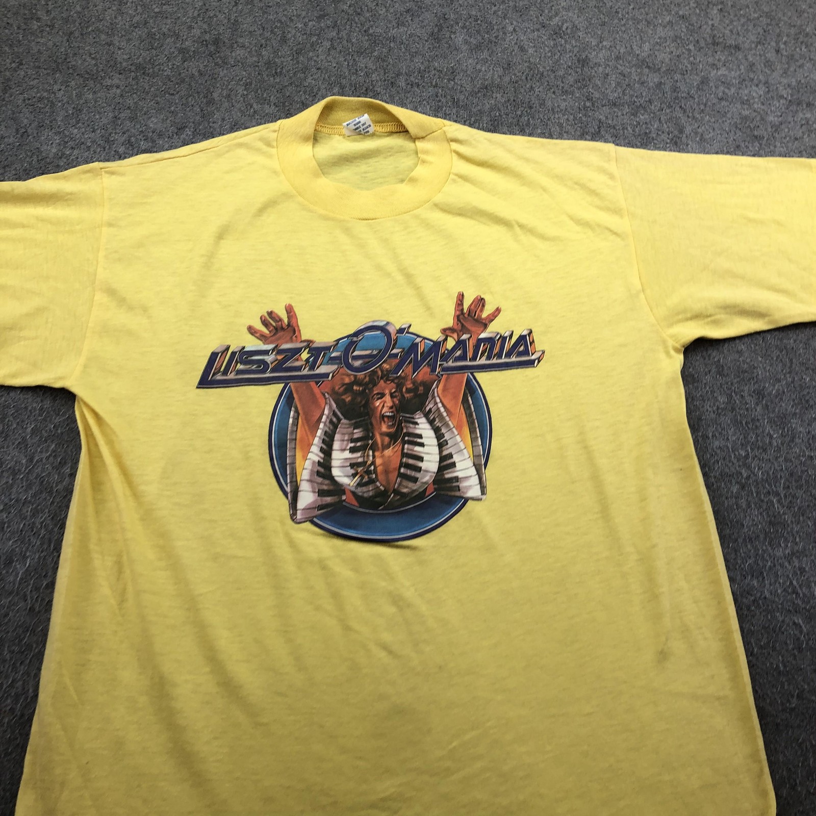 Vintage Lisztomania Shirt Mens Large Yellow Movie Graphic Tee 70s Music Film gallery