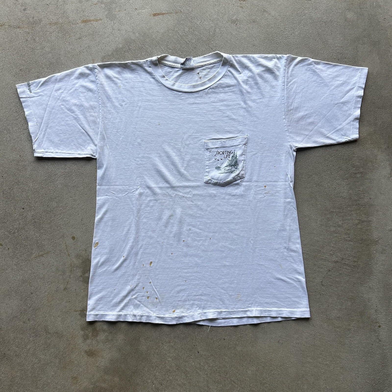 Vintage 90s Sporting Life Shirt Size XL White Deer Nature Pocket Art Animal Buck gallery