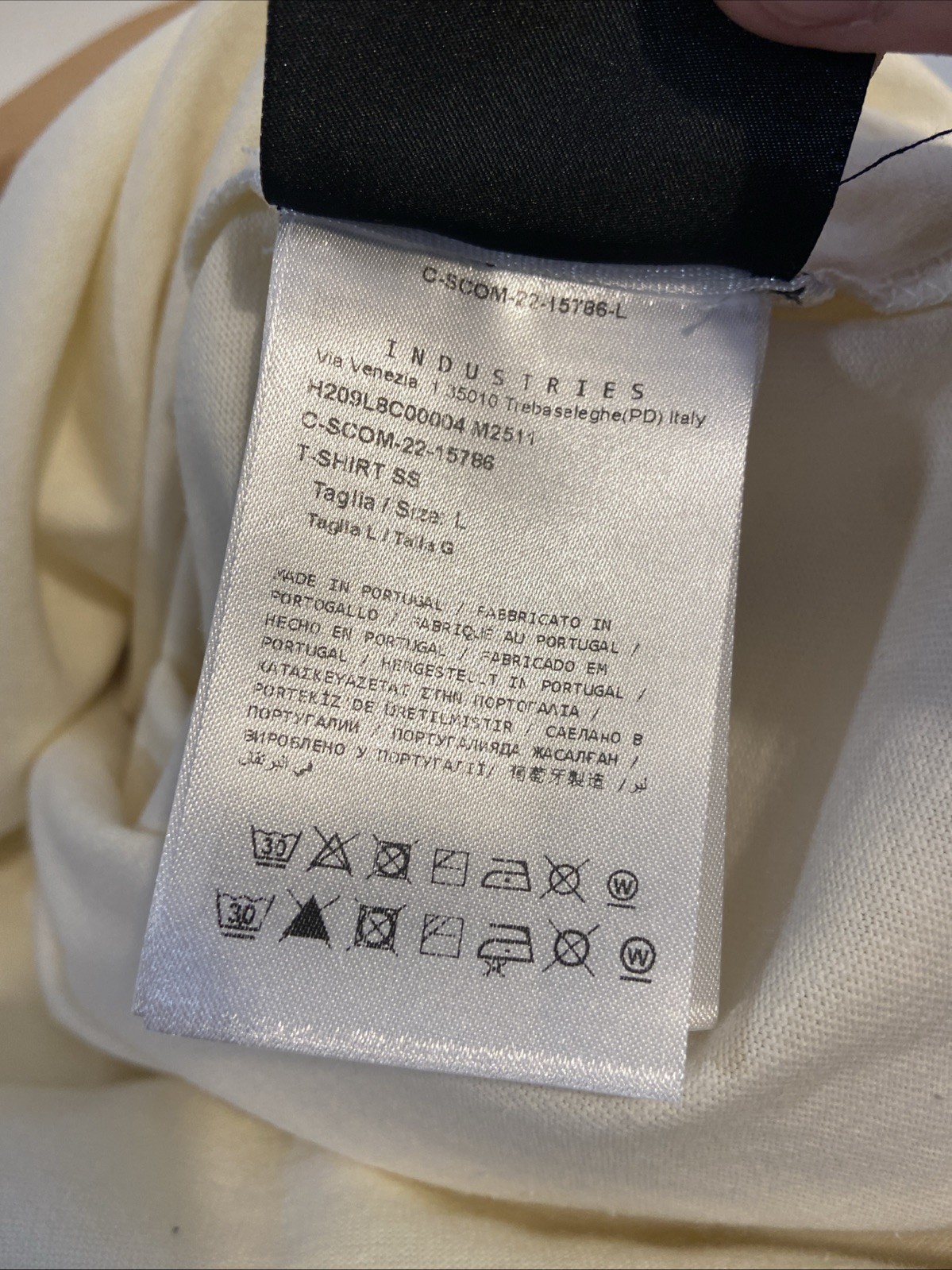 NewNT. MONCLER Patch Logo T-Shirt Tee Off White PALM ANGELS Classic Men's Sz 8 L gallery