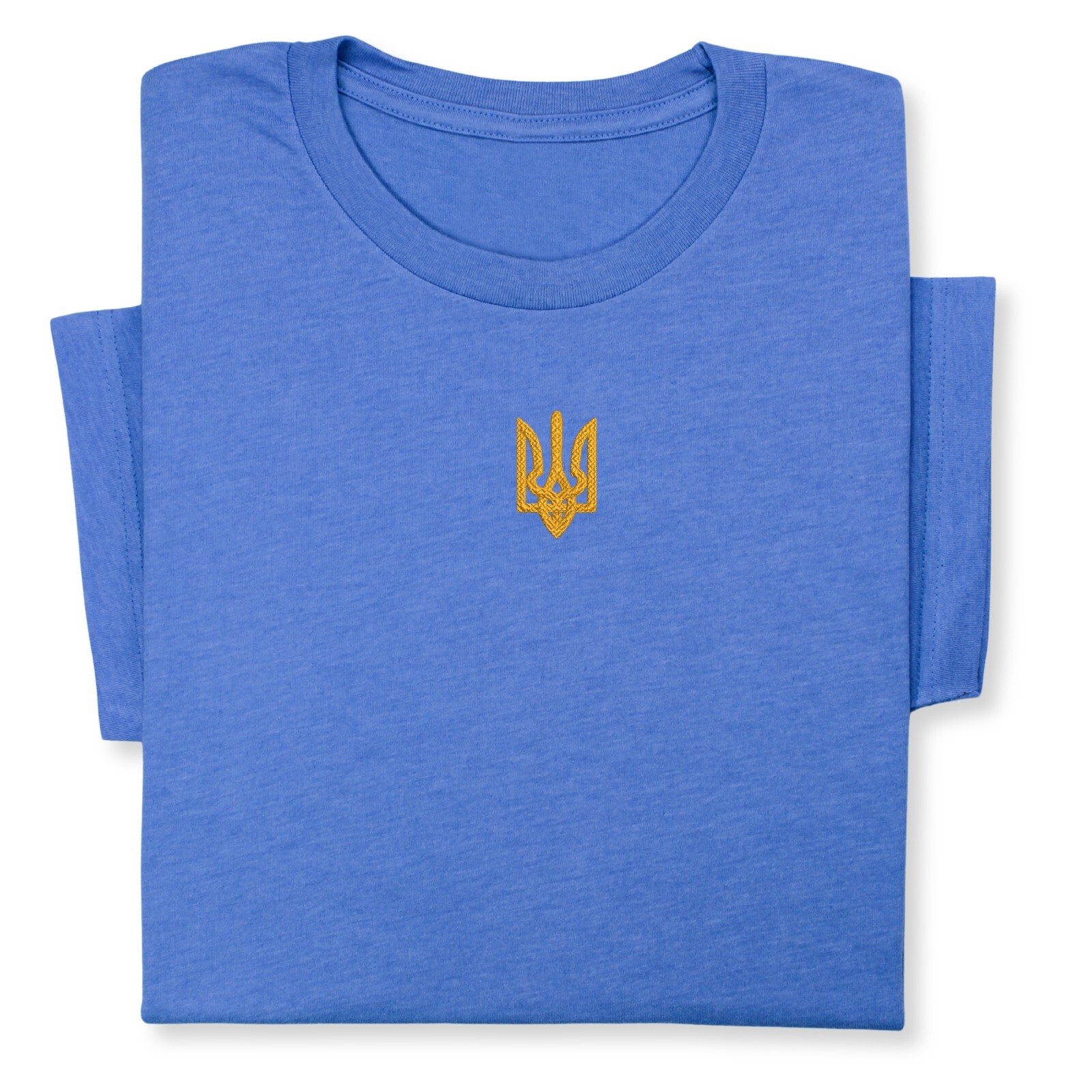 Custom Embroidered Ukrainian Coat of Arms T-Shirt Patriotic Ukraine Emblem Tee gallery