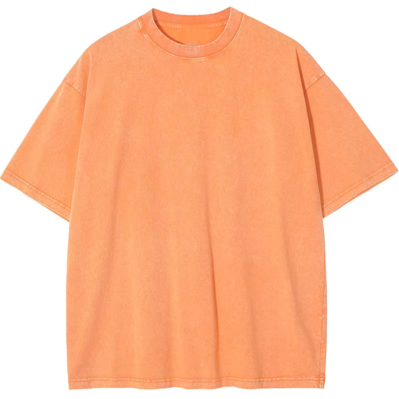 Oversized washed Heavyweight 100% Cotton T-Shirt Vintage Wash Blank Tee S-XXL gallery