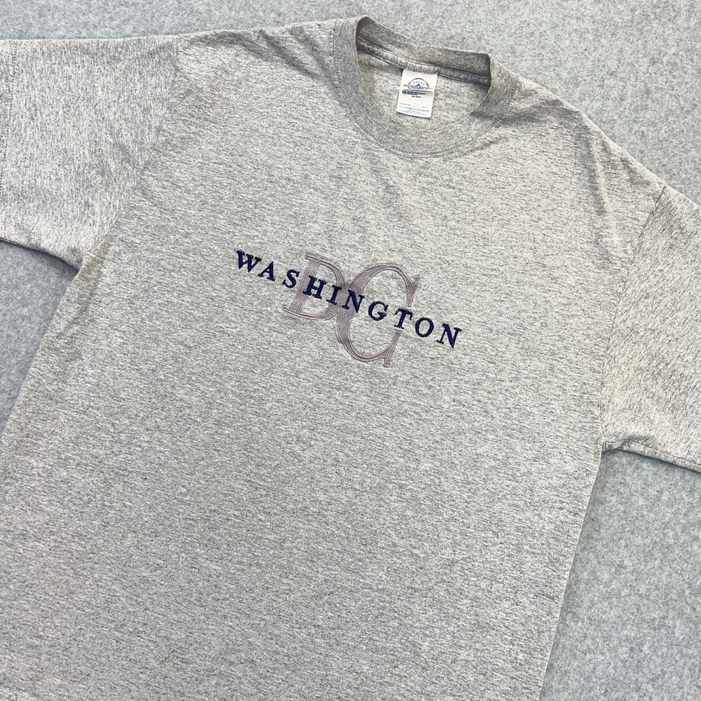 Vintage Washington D.C. Embroidered T-Shirt Mens Large L Delta Magnum Weight Y2K
