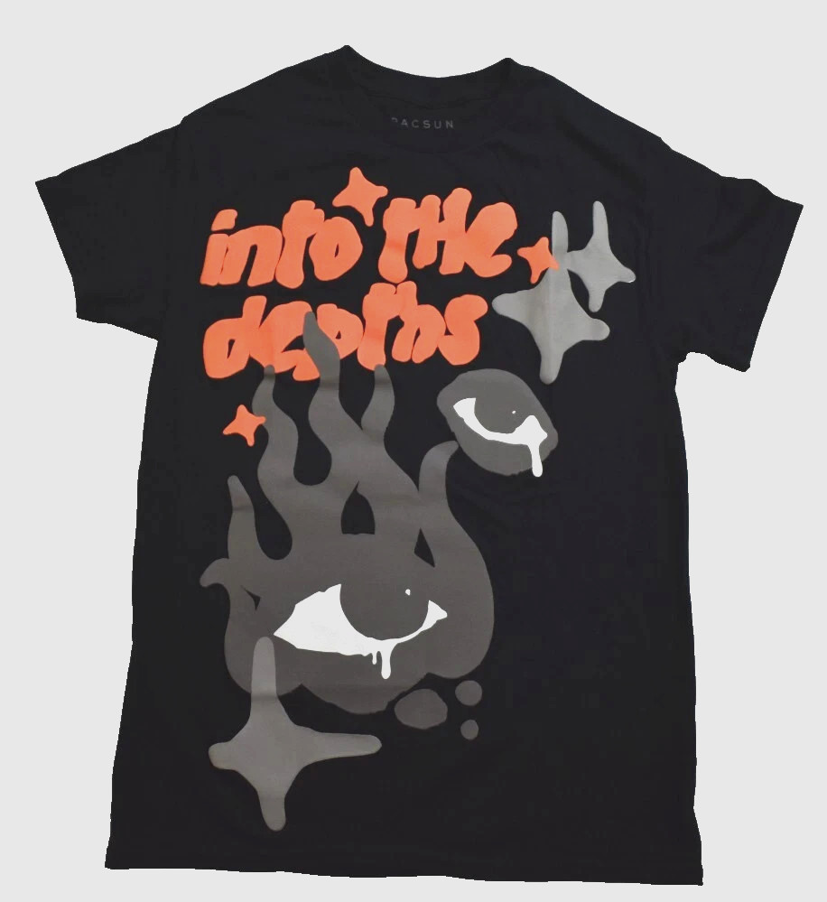 PacSun Los Angeles Mens Into The Depths Puff Print Black Shirt S, M, L