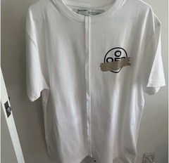 Off-White White & Gold Oversized T-Shirt, in Product Bag, Size XS NWOT